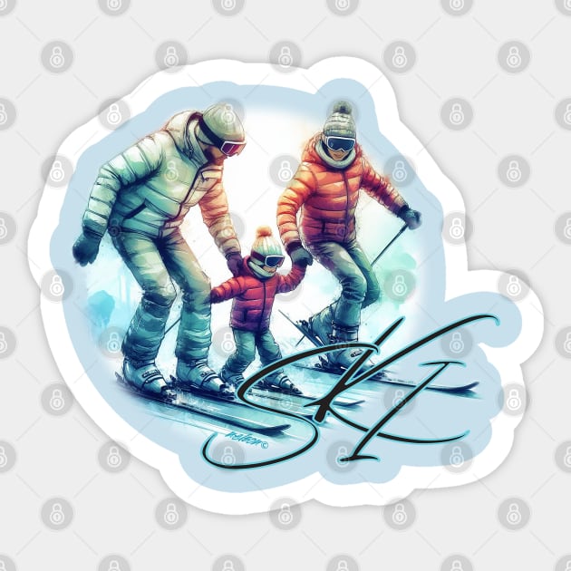 Ski Family Sticker by Billygoat Hollow